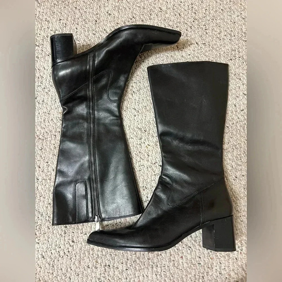 Enzo Angiolini black leather snip toe heeled boots 8.5 - Picture 4 of 9